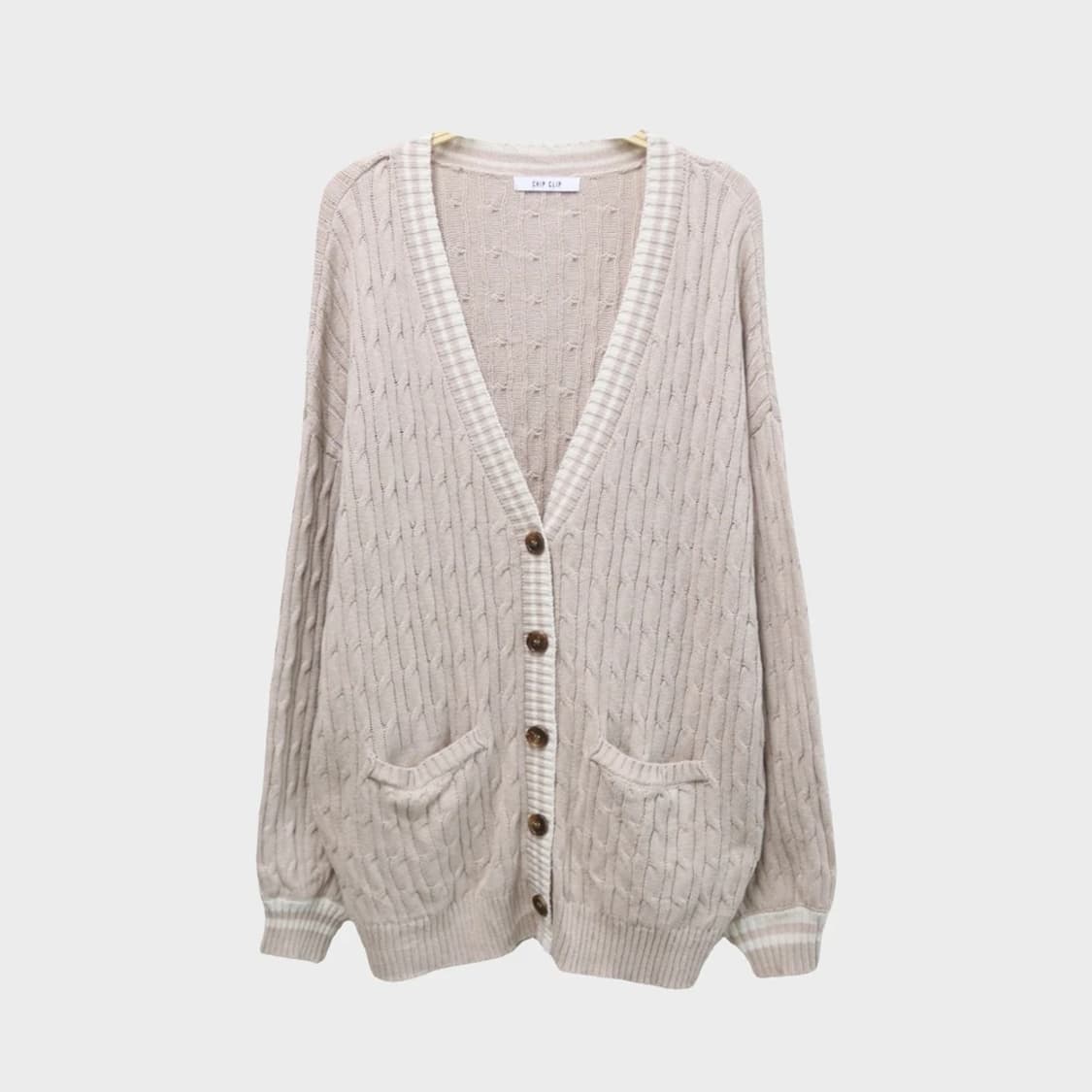 CHIP CLIP 프레피룩 딸기우유 꽈배기 가디건 61629 상품이미지1