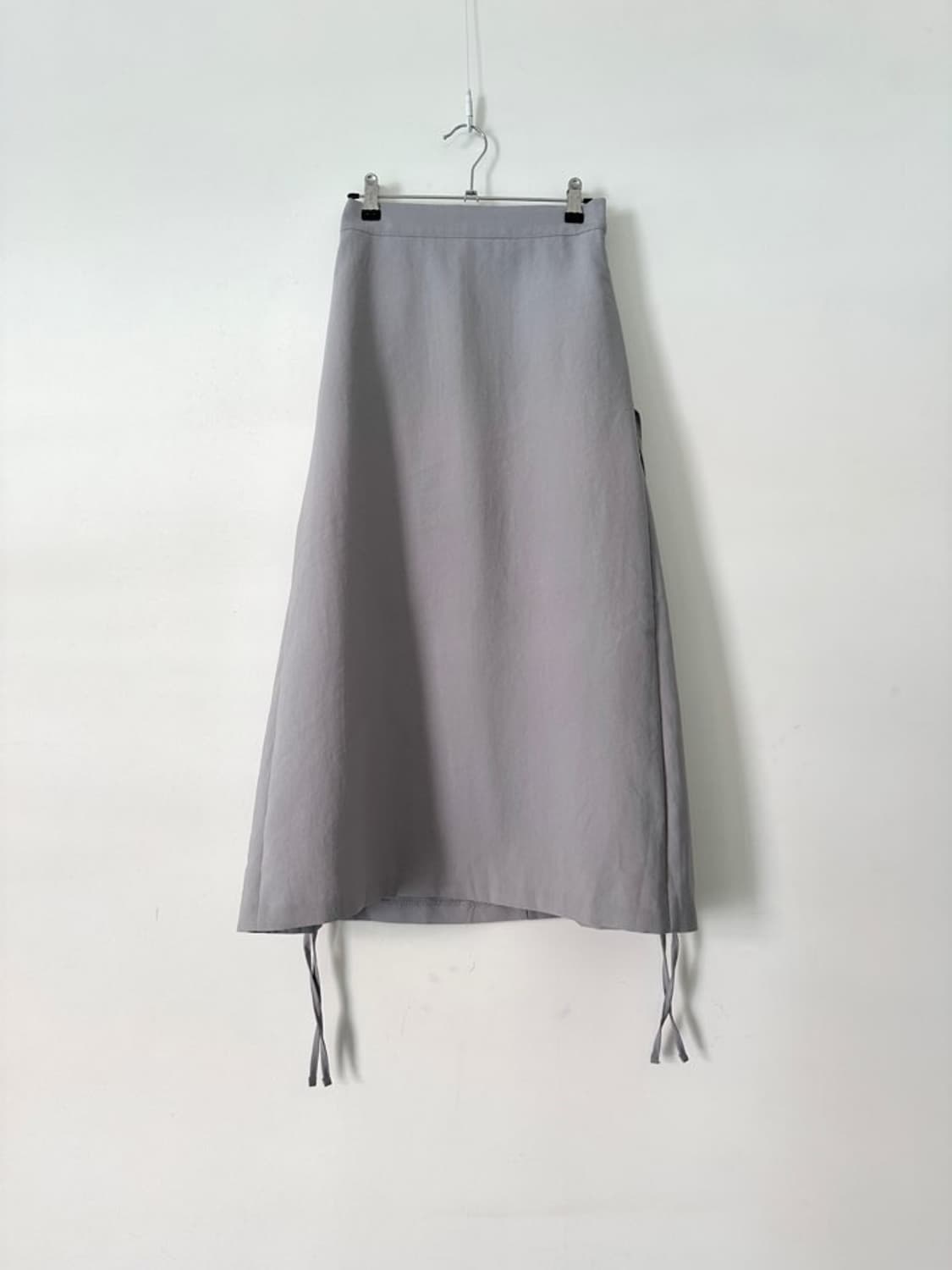 Side strap flare skirt / grey 상품이미지1