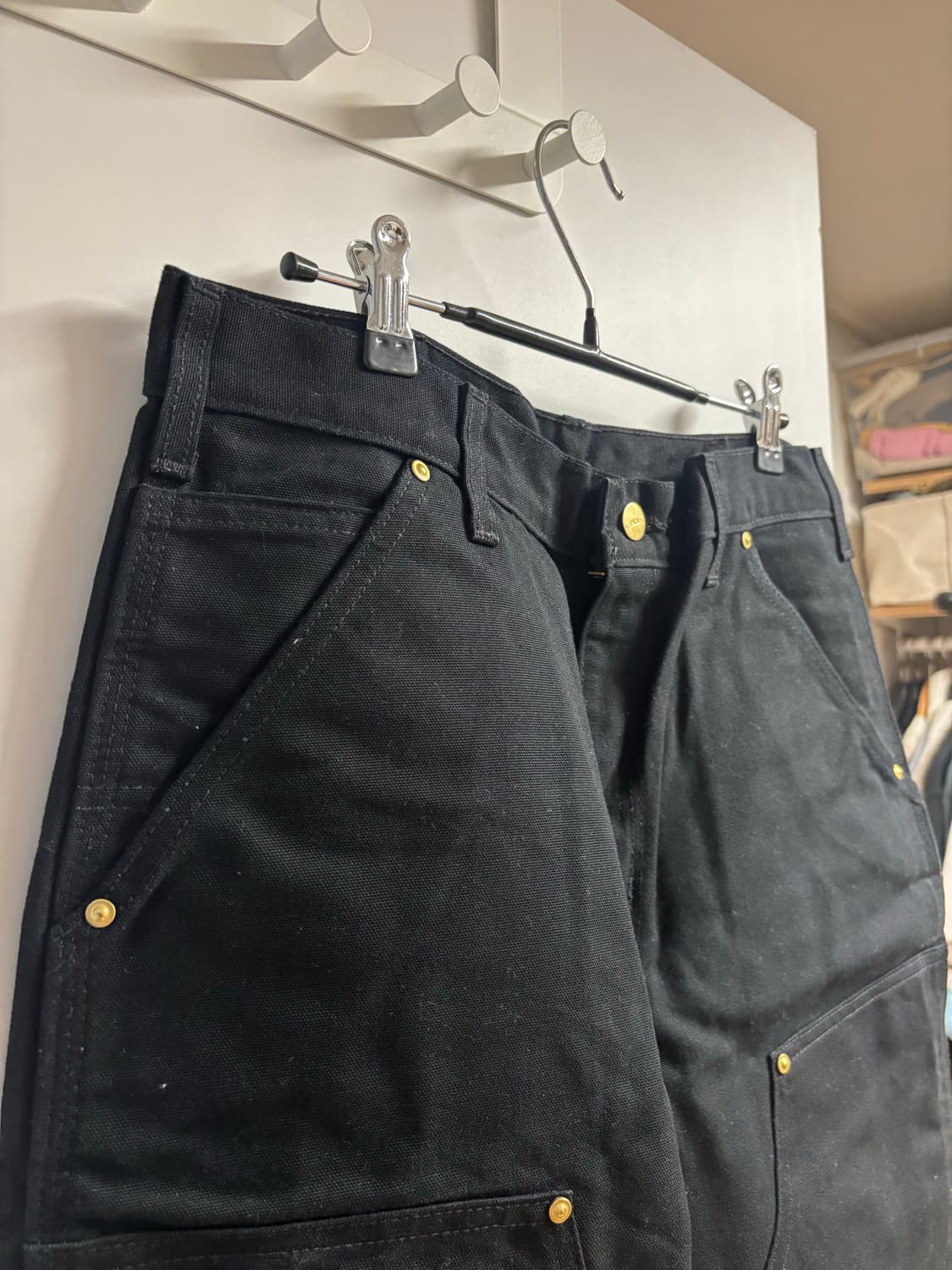 [32X30] 칼하트 캔버스 더블니 워크팬츠 블랙 상품이미지4