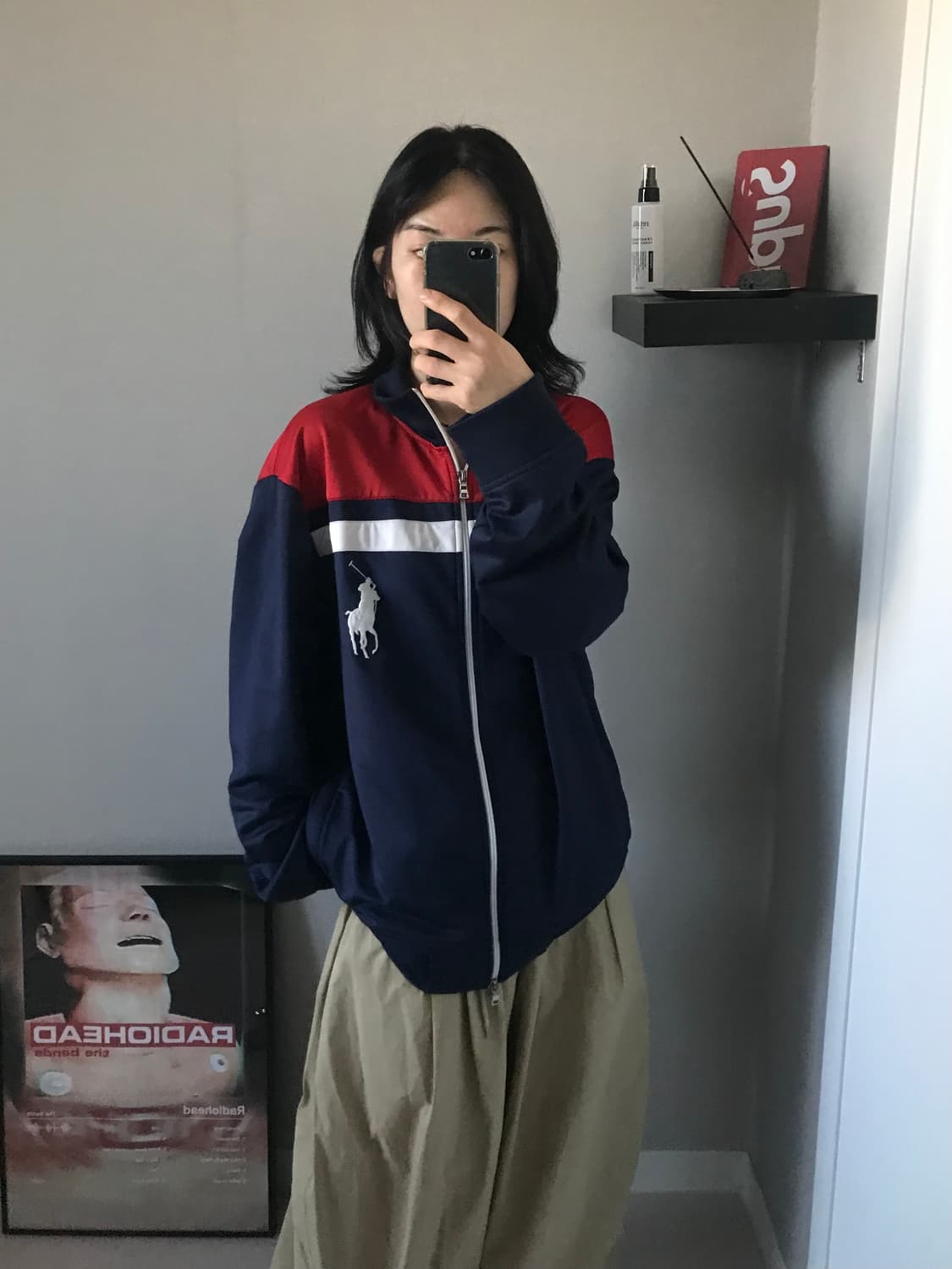 폴로 랄프로렌 포니 로고 배색 집업 상품이미지3