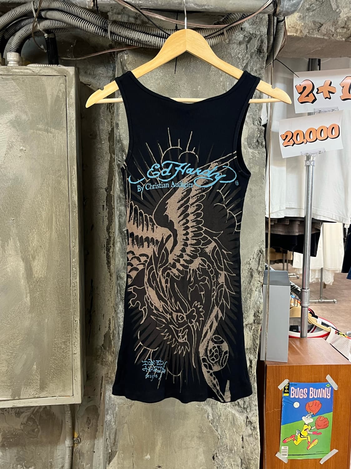 에드하디 코이 피쉬 타투 그래픽 슬리브리스 나시 블랙 #csz3969 상품이미지2