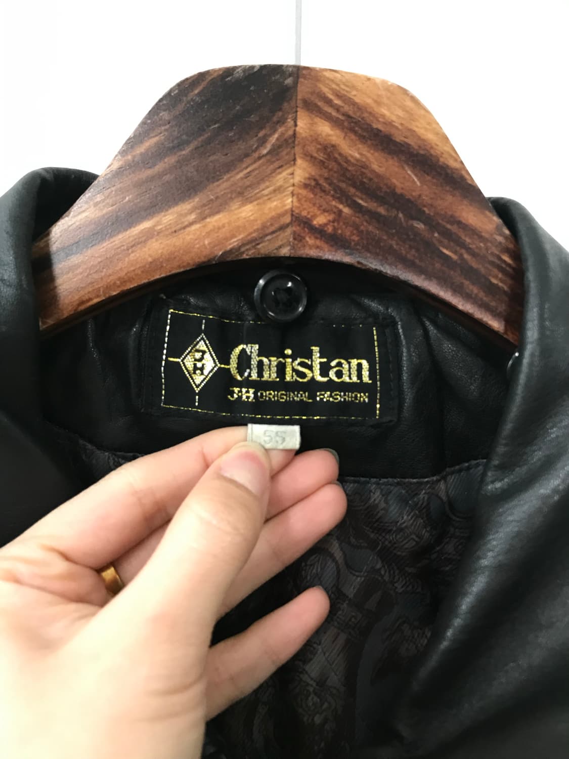 Vintage 램스킨 블랙 봄버 레더 자켓 상품이미지4