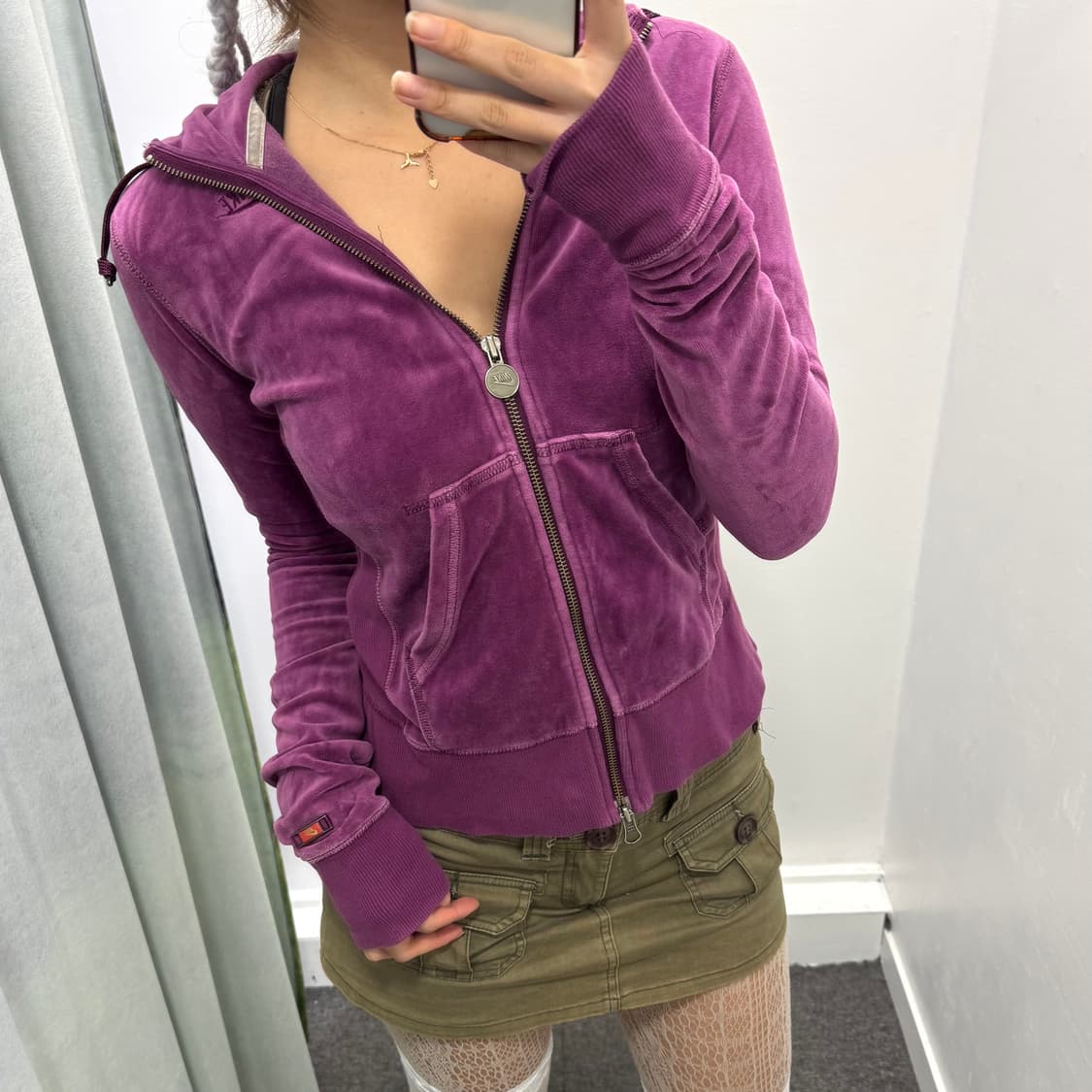 나이키 퍼플 벨벳 투웨이 후드집업 상품이미지1