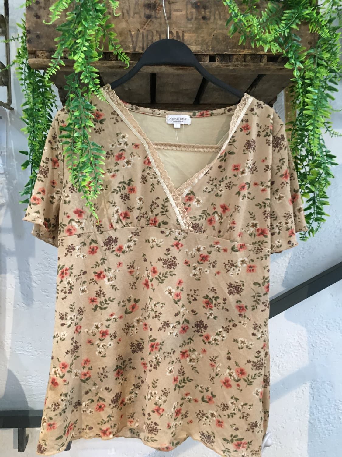 빈티지 능소화 오렌지 체크 플라워 코디세트 상품이미지4