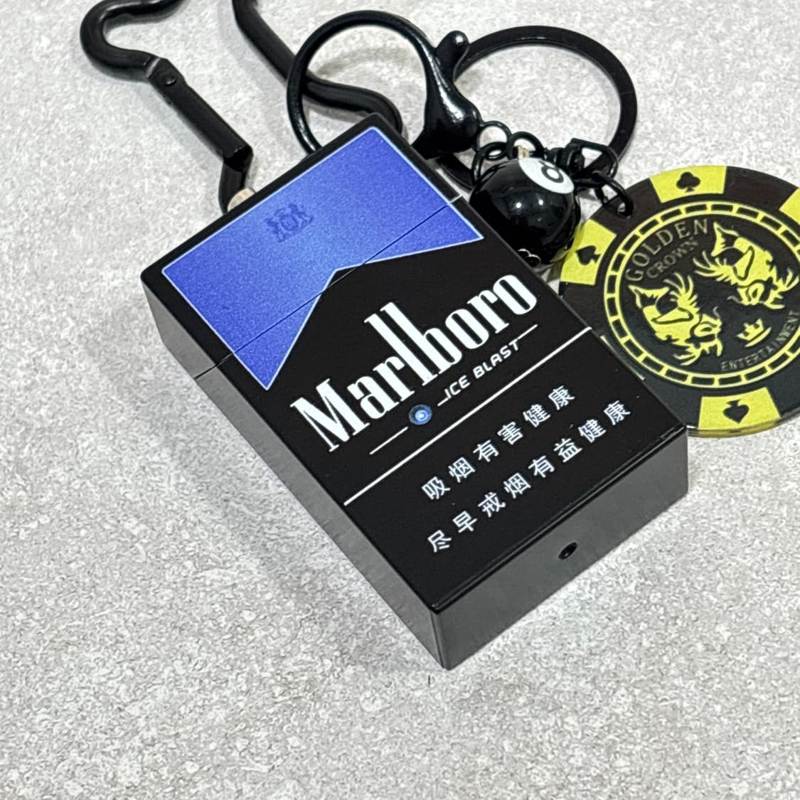 Oribell 말보루 재떨이 스틸 케이스 겜블 칩 키링 열쇠고리 상품이미지5