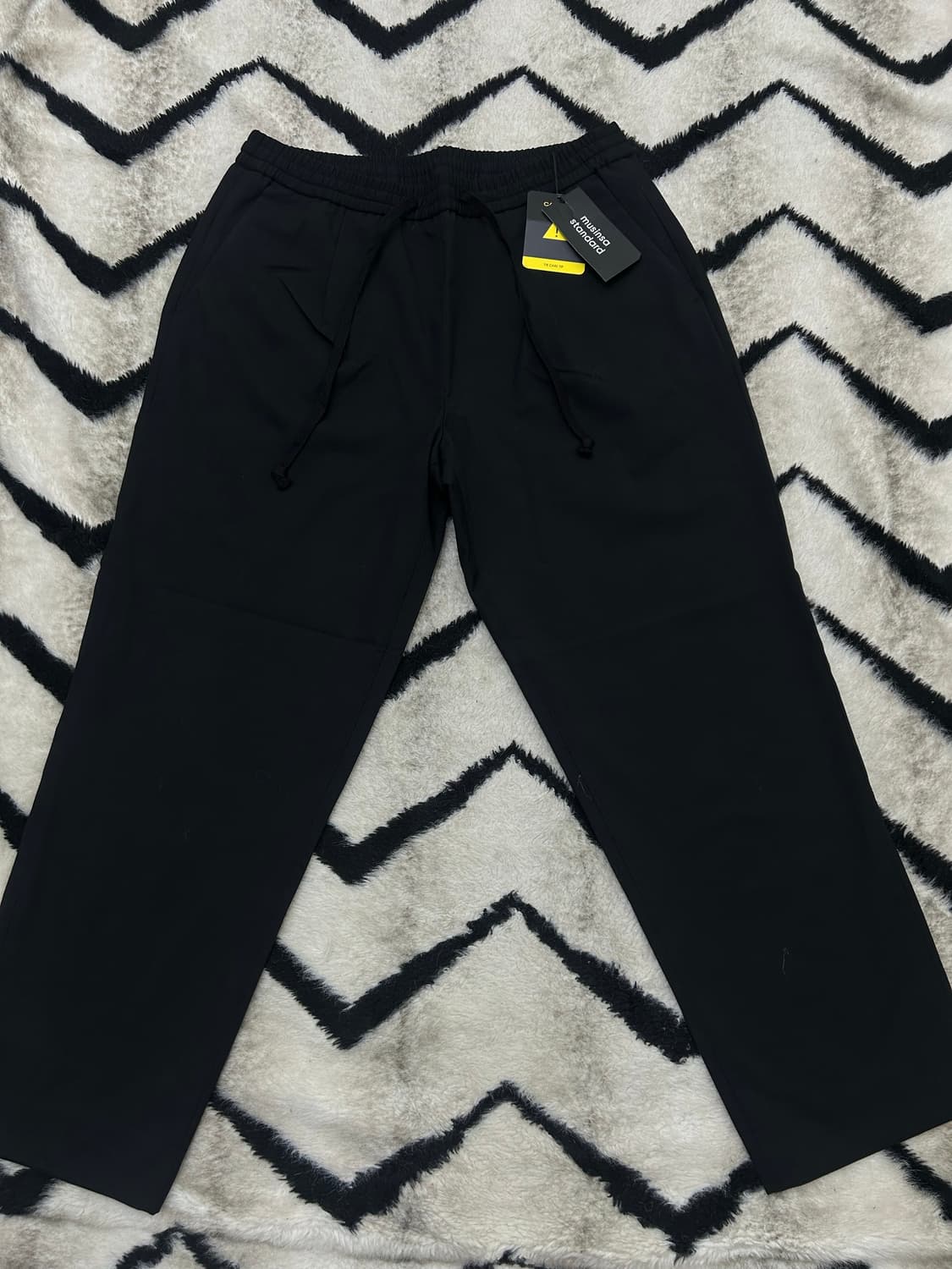 [32]무신사스탠다드 와이드 밴딩 크롭 슬랙스/블랙 상품이미지3