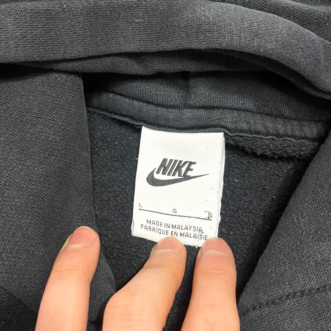나이키 에어 블랙 기모 후드티셔츠 여성L  상품이미지3