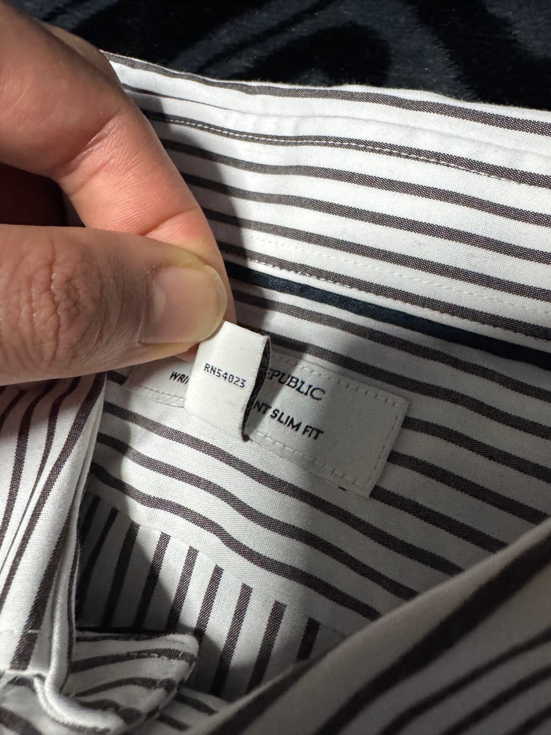 바나나 리퍼블릭 슬림 핏 드레스 셔츠 브라운 스트라이프 상품이미지5