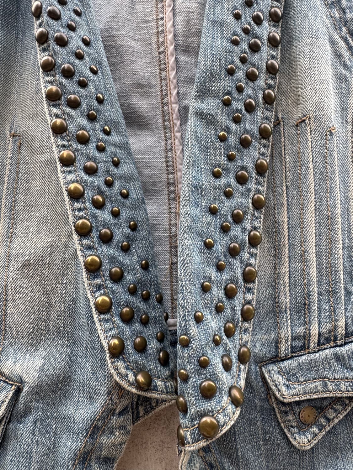 Punk stud denim vest 상품이미지6