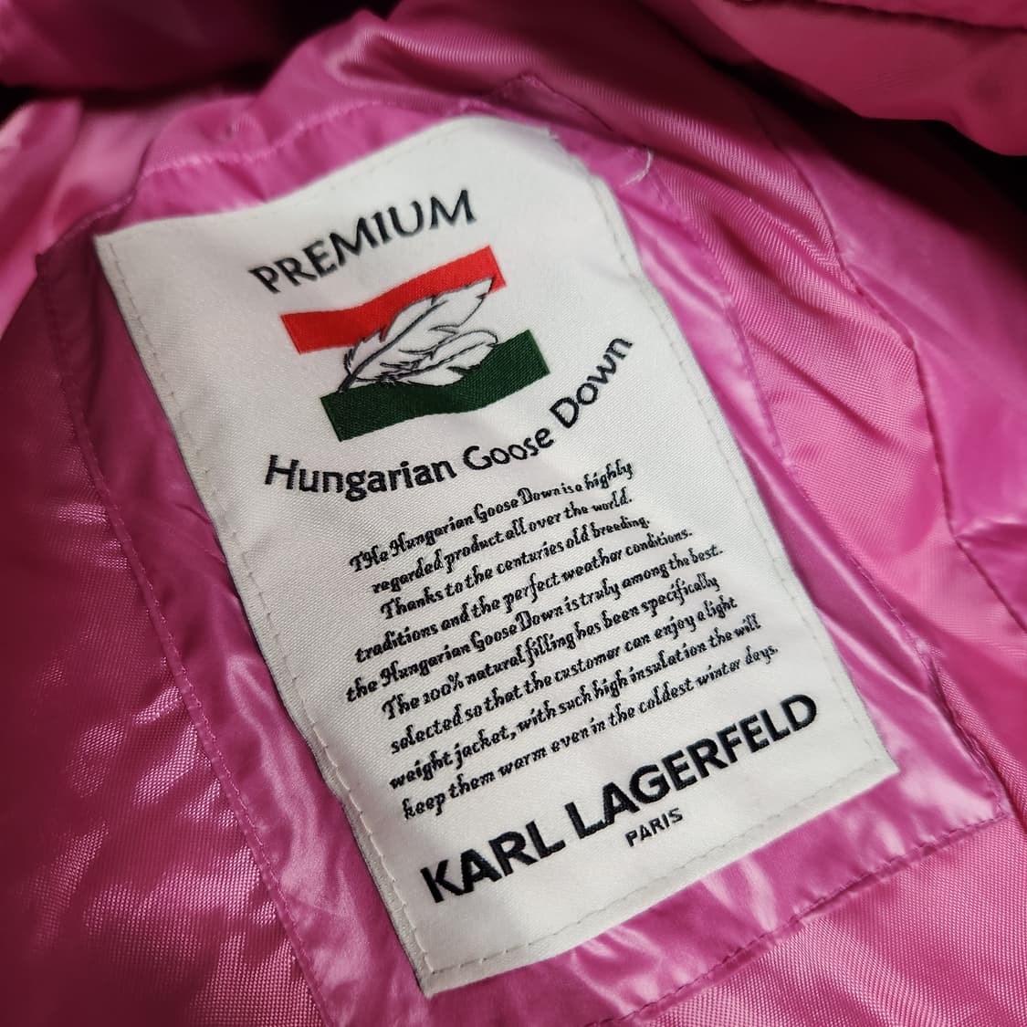 H339 [77] 칼라거펠트 거위털 패딩 점퍼 상품이미지5