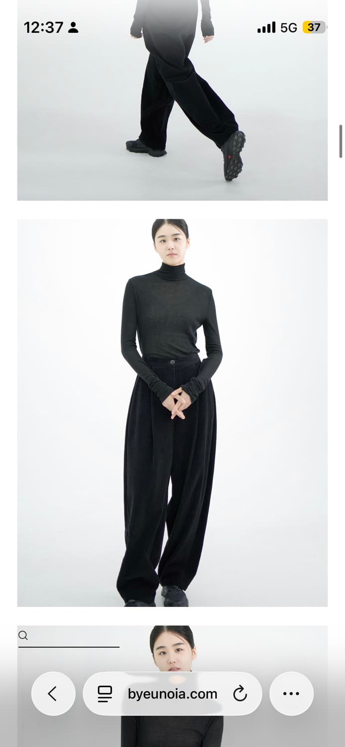 유노이아 코듀로이 팬츠 블랙  상품이미지3