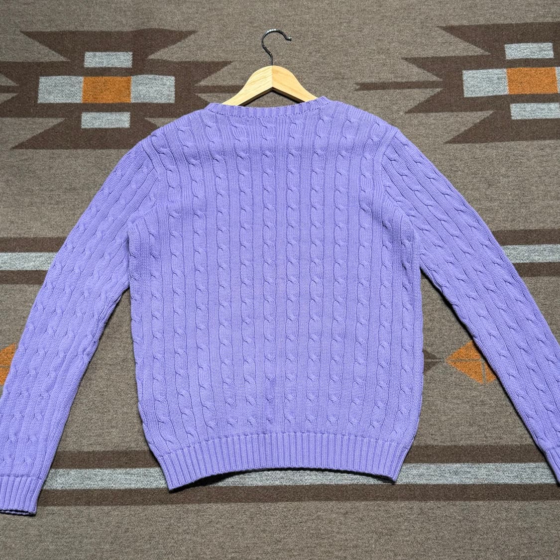 폴로랄프로렌 여성 코튼 케이블 니트 라벤더 L 상품이미지4