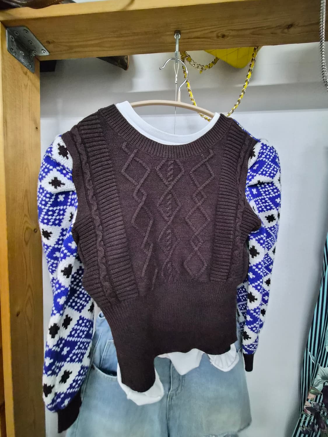 띠어리 케이블 벌룬퍼프니트 상품이미지2