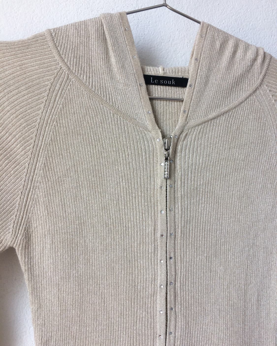 Cubic point ribbed hood zip up 상품이미지5