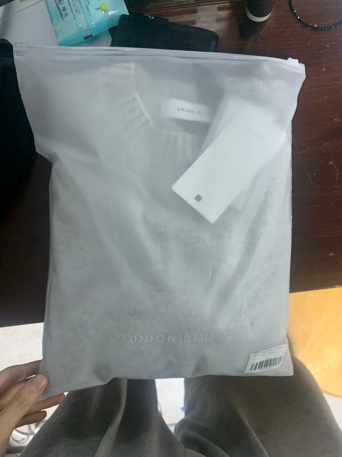 유니온블루 캐시미어 울 크루넥 스웨터 클라우드 L 상품이미지3