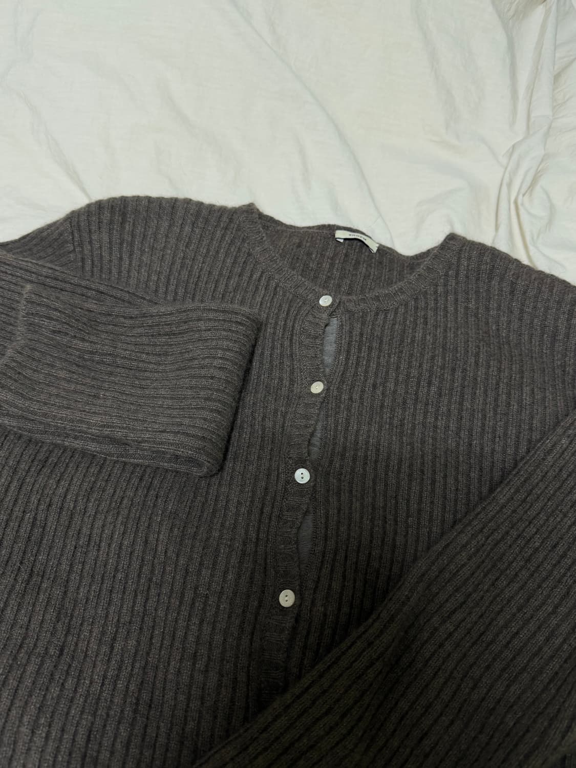 shopm 샵엠 브라운 골지 가디건 상품이미지3