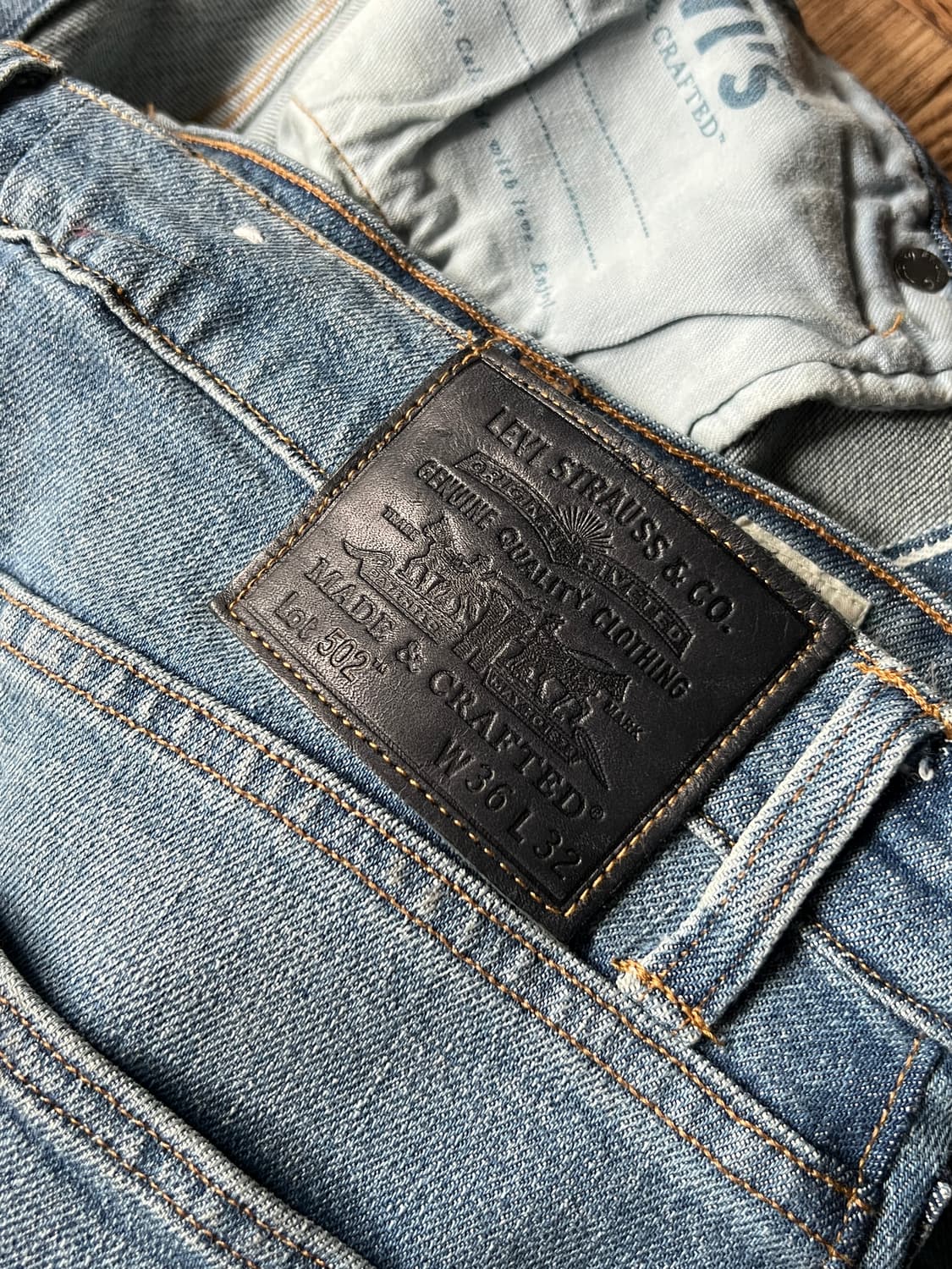 [36]리바이스 블루탭 502 빈티지 워싱 스트레치 셀비지 데님 팬츠 상품이미지7