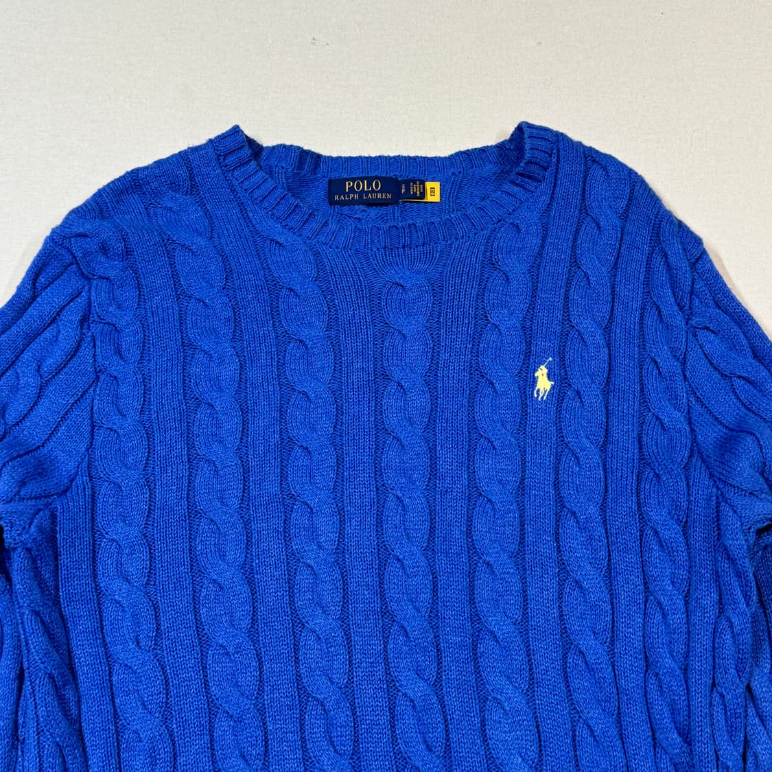 S) 폴로 랄프로렌 케이블 꽈배기 라운드넥 니트 신형 큐알탭 상품이미지3