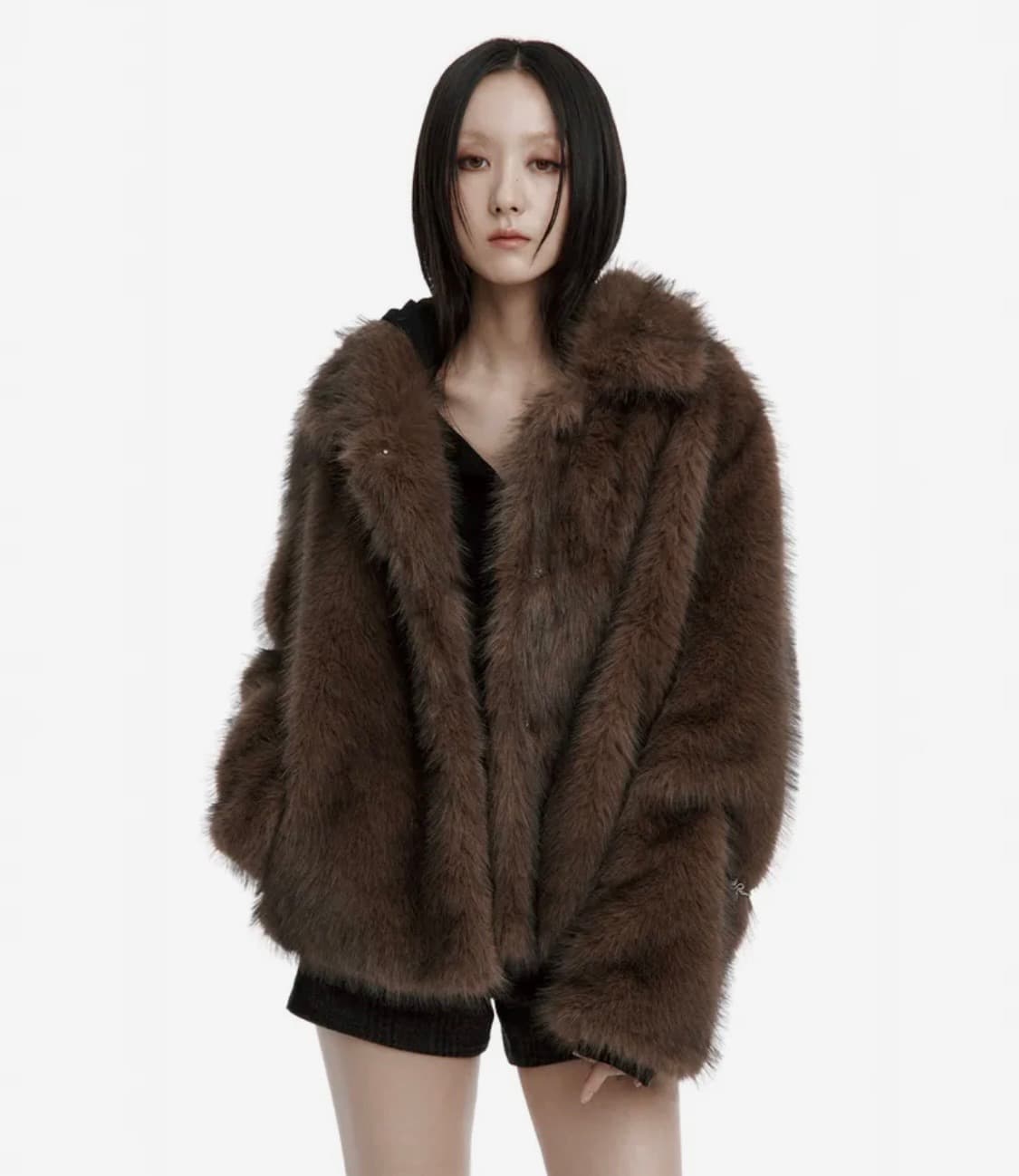 러프넥 퍼 자켓 s 상품이미지1