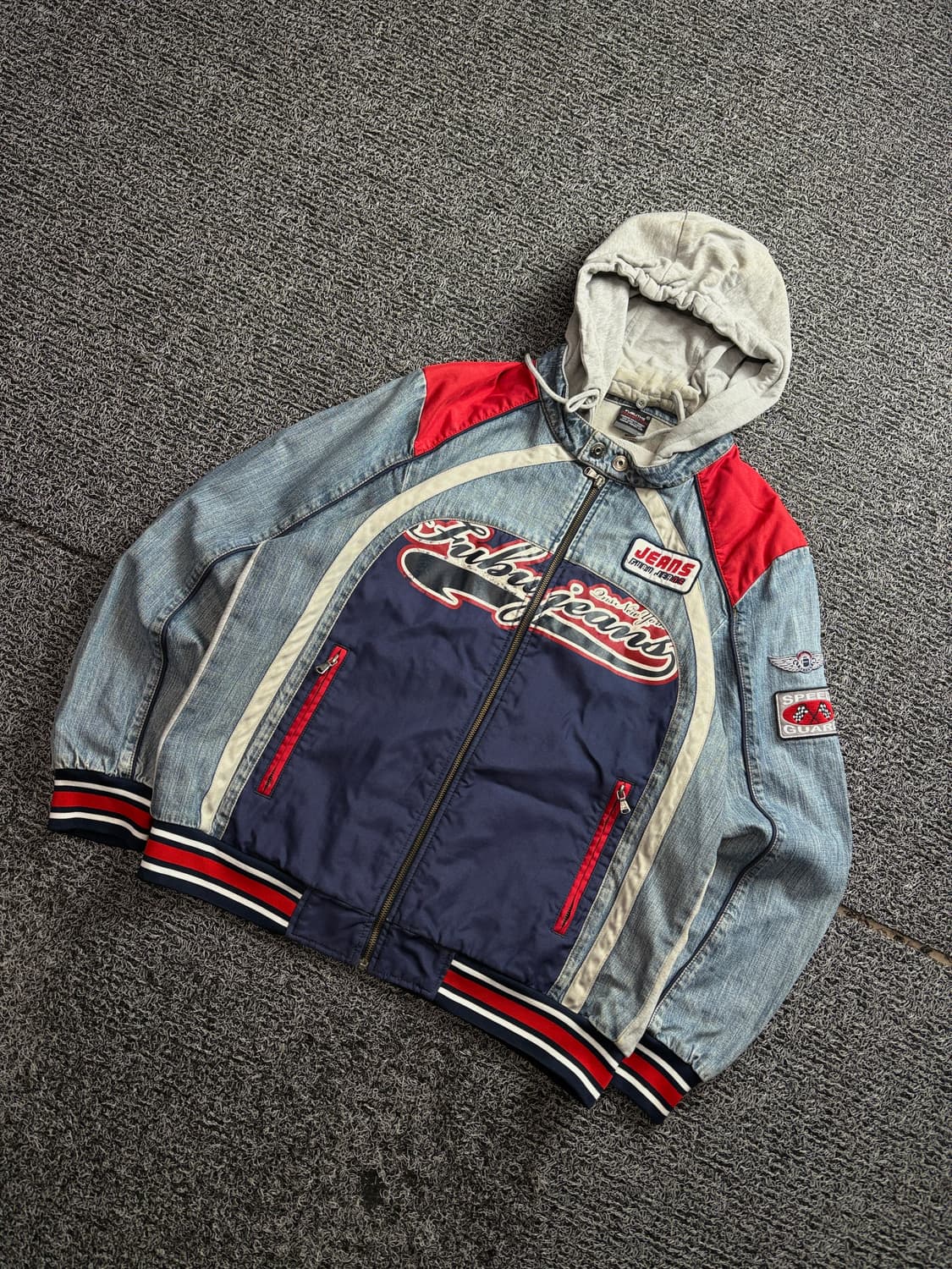 푸부 올드스쿨 빅로고 데님 믹스업 라이더 자켓 2874 상품이미지1