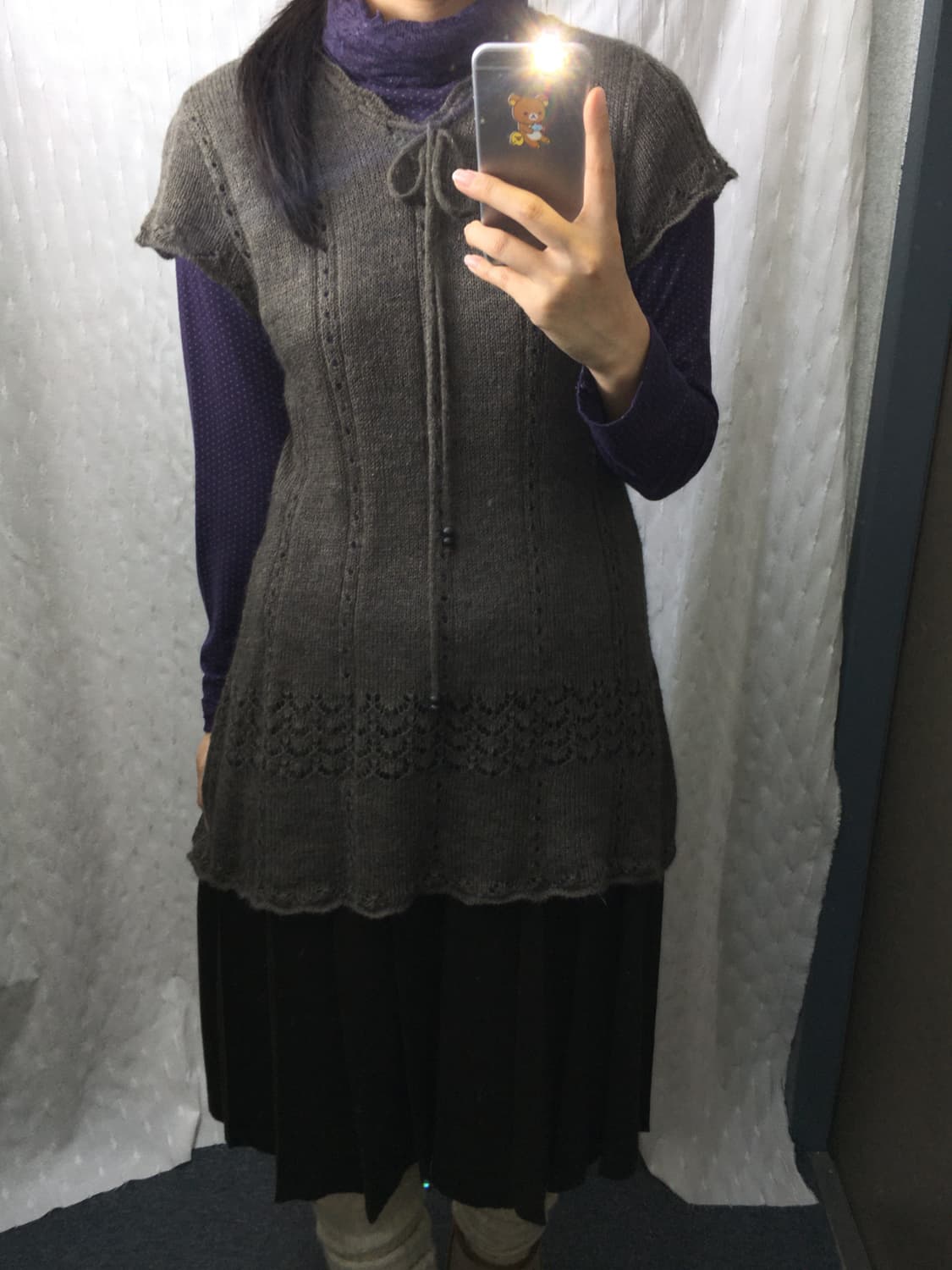 애쉬 브라운 반소매 니트  상품이미지5