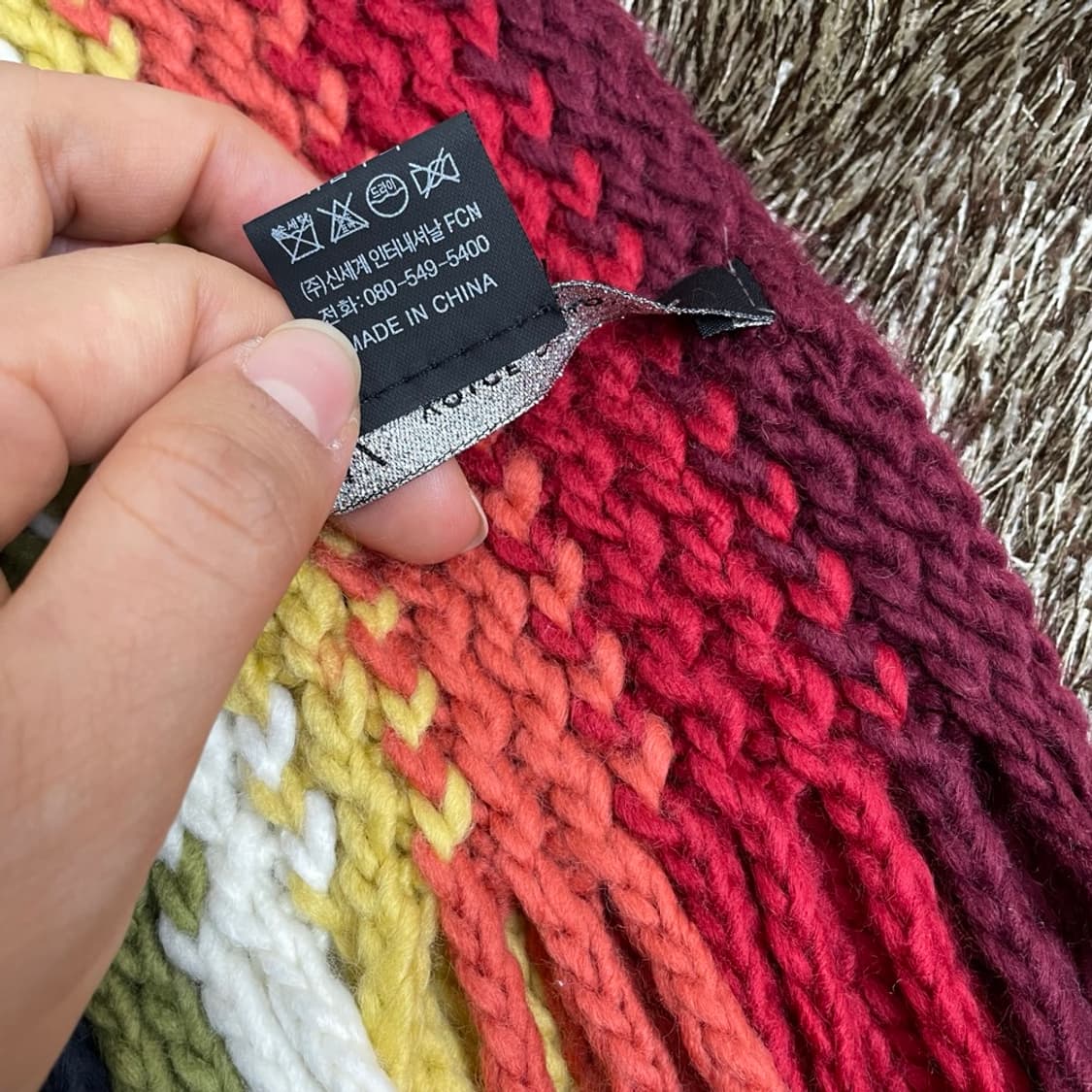 보브 VOV 멀티 스트라이프 니트 머플러 목도리 상품이미지3