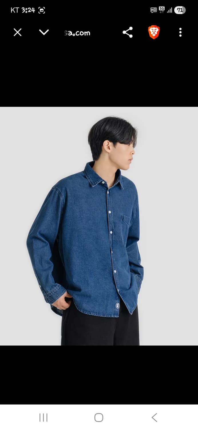 리메인세컨드 시티보이 오버핏 데님셔츠 긴팔 m 상품이미지7