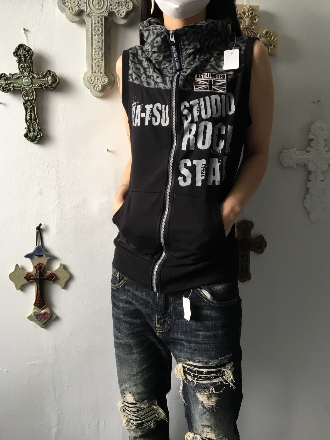 Bat su leopard pattern layered high neck 상품이미지7