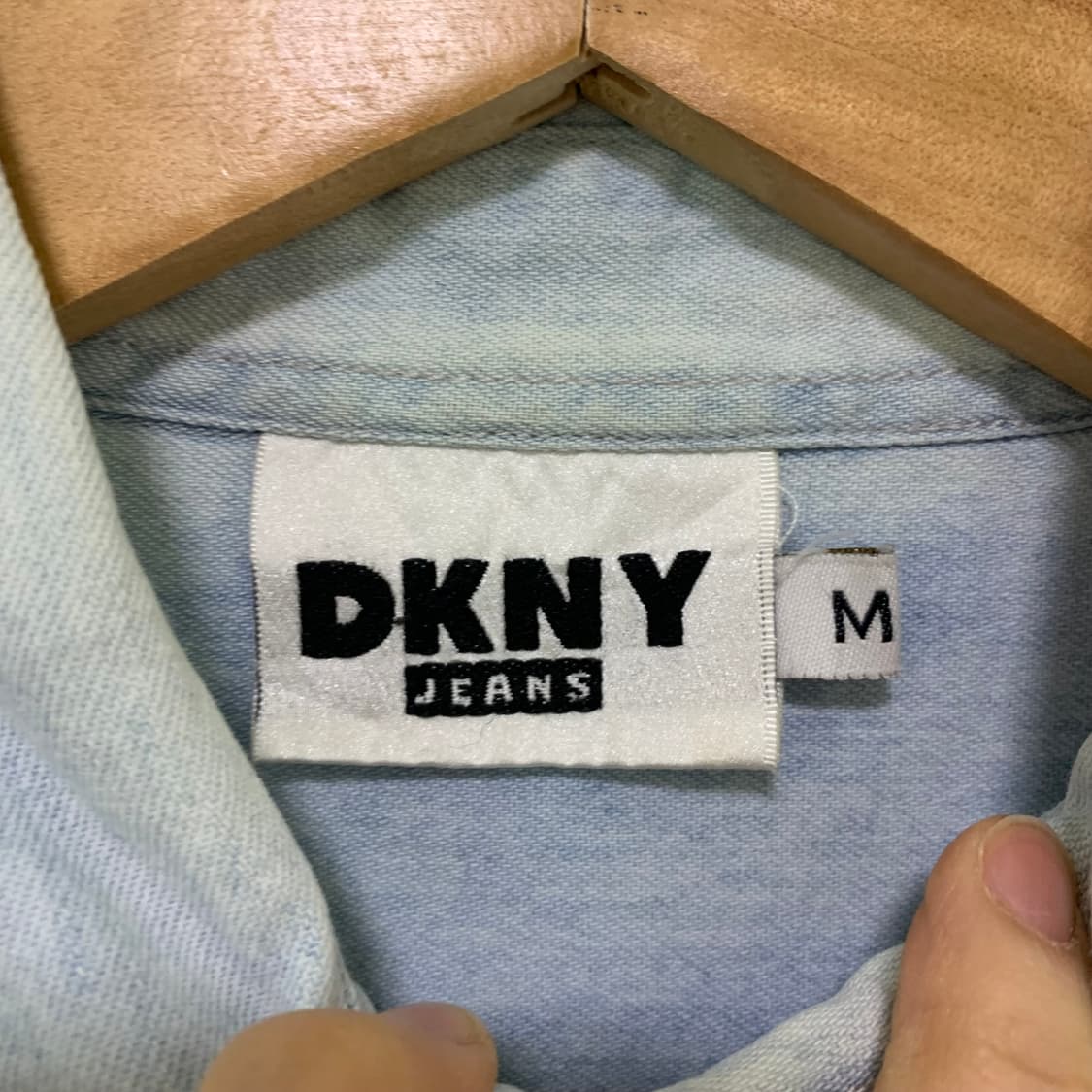 DKNY 연청 워싱 데님 셔츠 청남방 M 남녀공용 빈티지 00s 상품이미지3