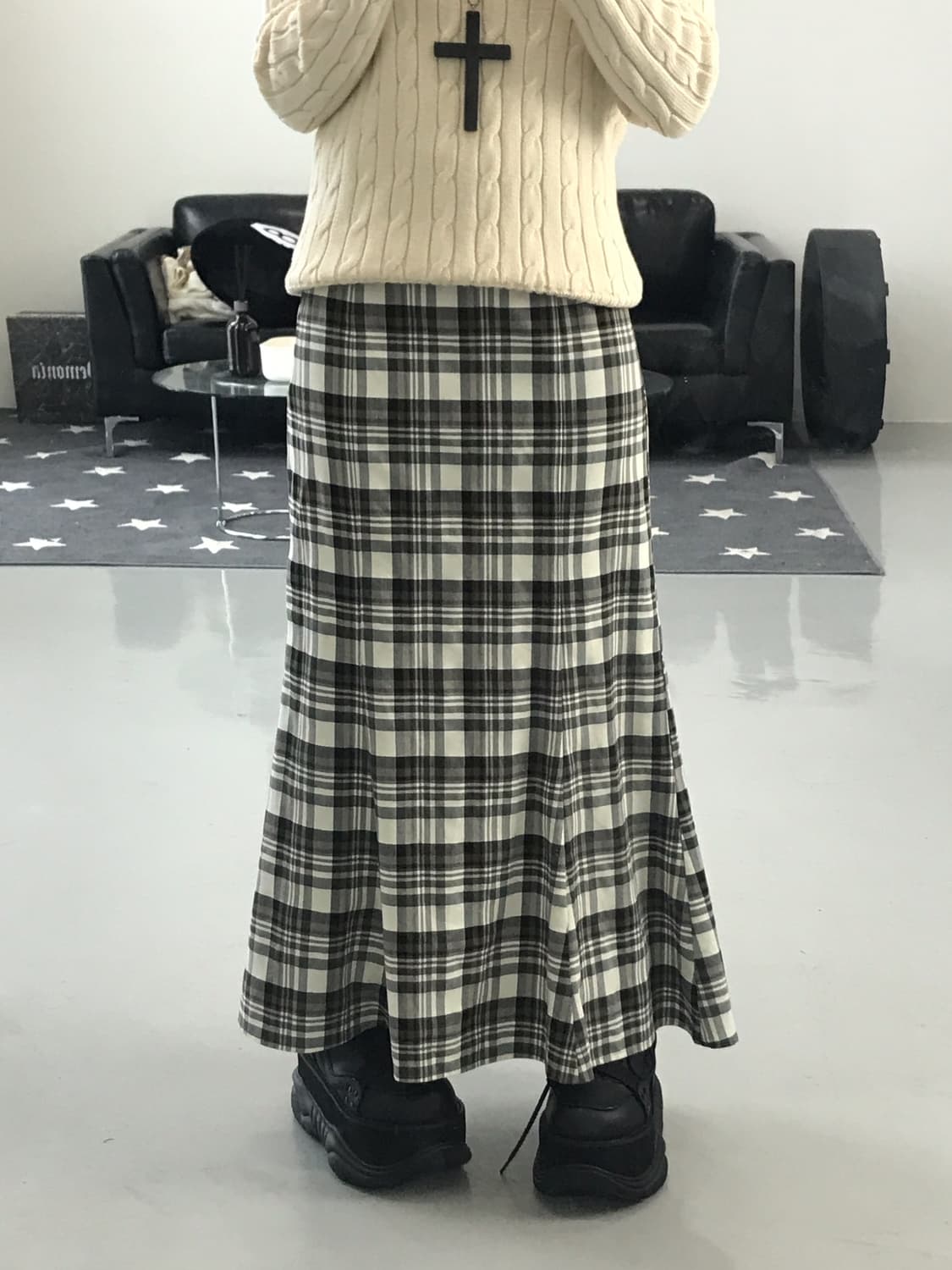 Jpn Checked Long Skirts 상품이미지1