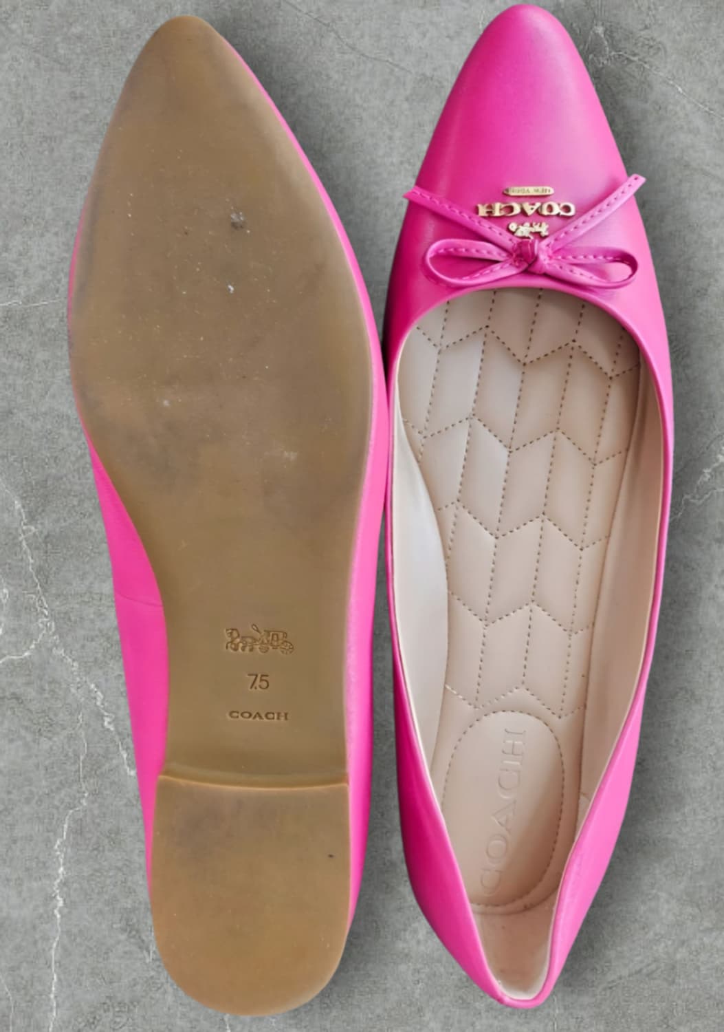 코치 COACH 리본 발레리나 플랫슈즈 핫핑크 245 새상품급 상품이미지2