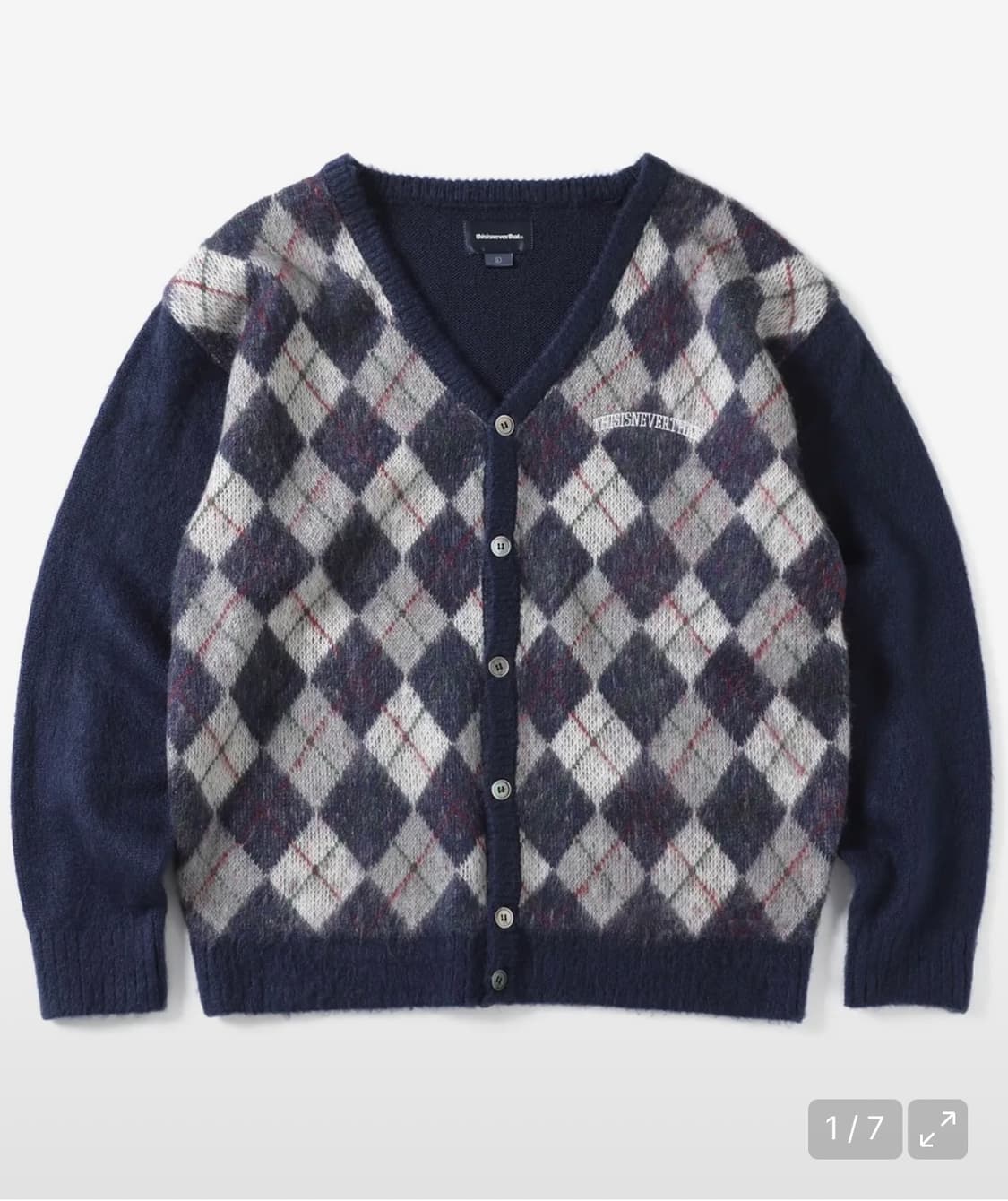 디스이즈네버댓 아가일 가디건 네이비 M 상품이미지1