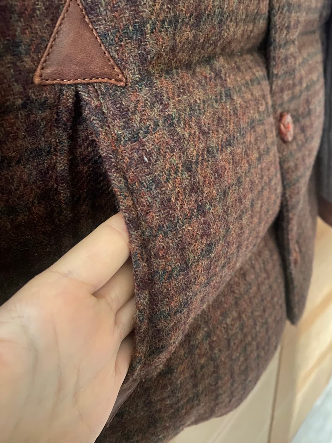 헤링본 트위드 다운 퀄팅 자켓 상품이미지3