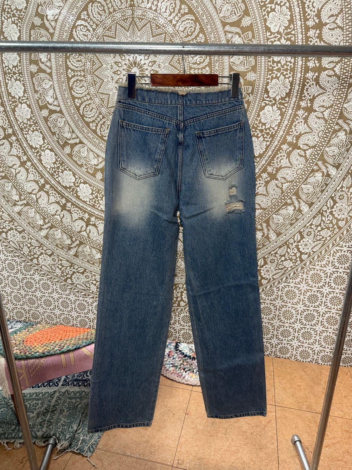 미드나잇무브 디스트로이드 사이드 디테일 데님팬츠  상품이미지5