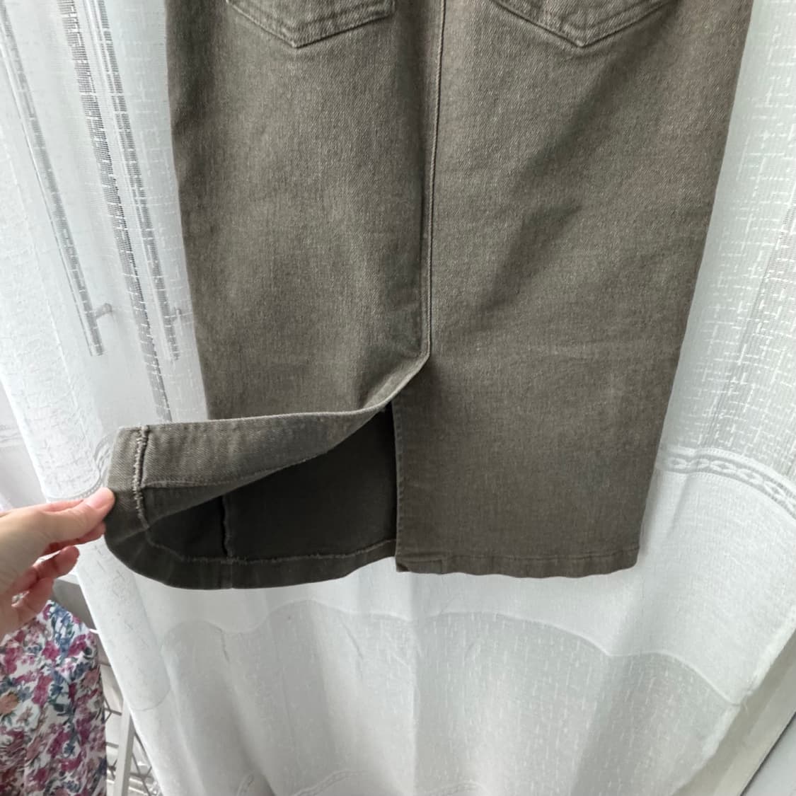 브라운카키 일자 스커트 예뻐요 상품이미지4