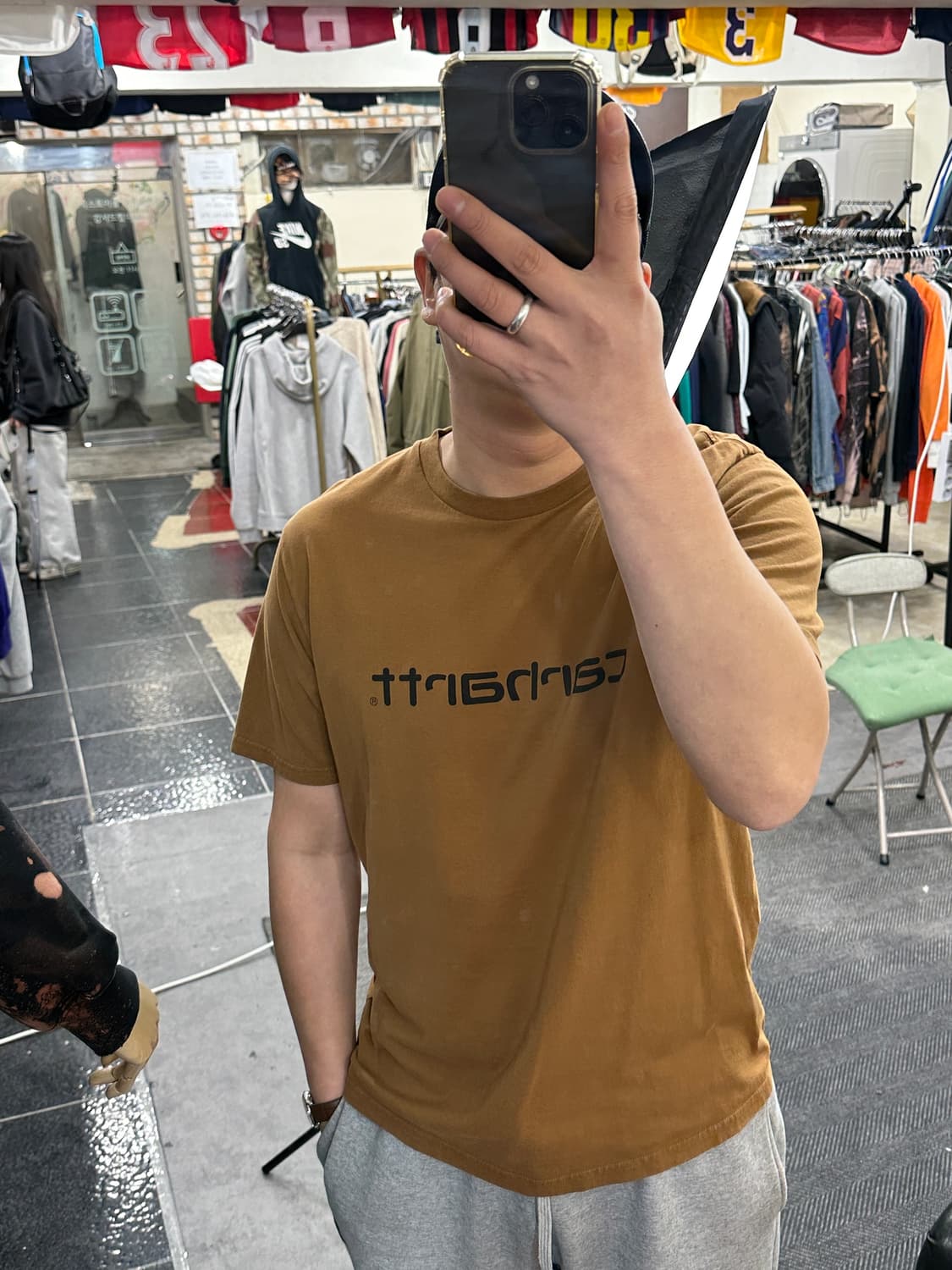 칼하트 로고 반팔티 브라운 L 상품이미지5