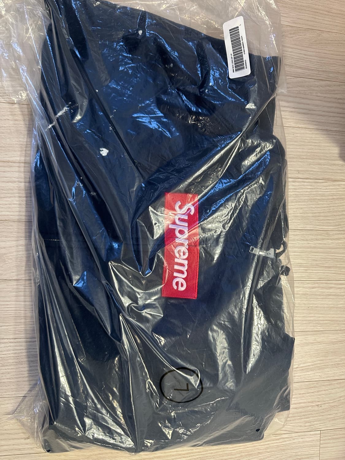 L 슈프림 x mm6 마르지엘라 박스로고 후드집업 네이비 상품이미지2