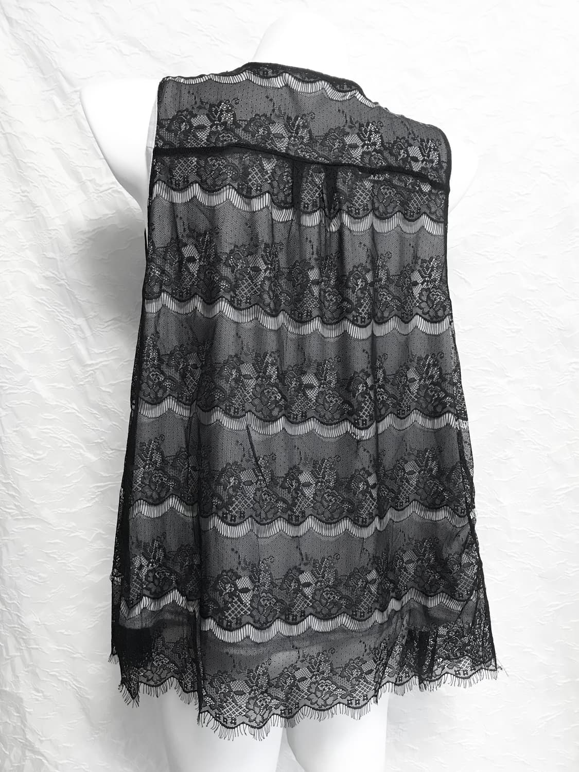 빈티지 vkei 고딕 레이어드 레이스 언발 롱 베스트 조끼 상품이미지5