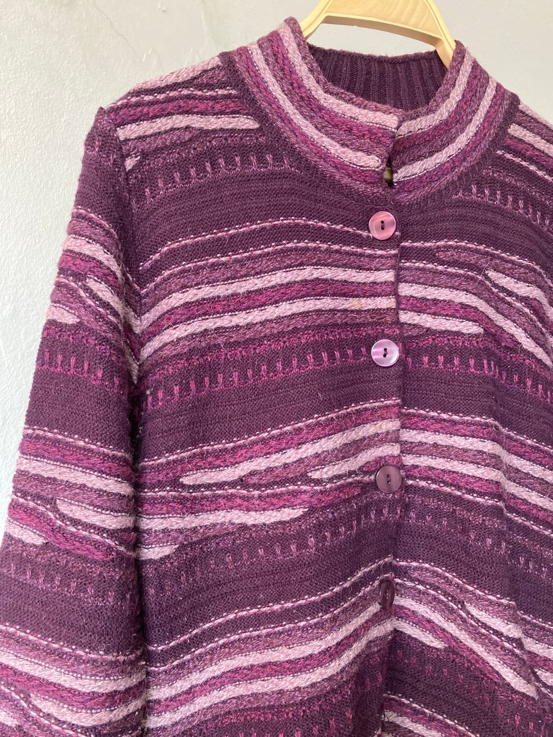 빈티지 모리걸 스트라이프 포도 가디건 상품이미지2