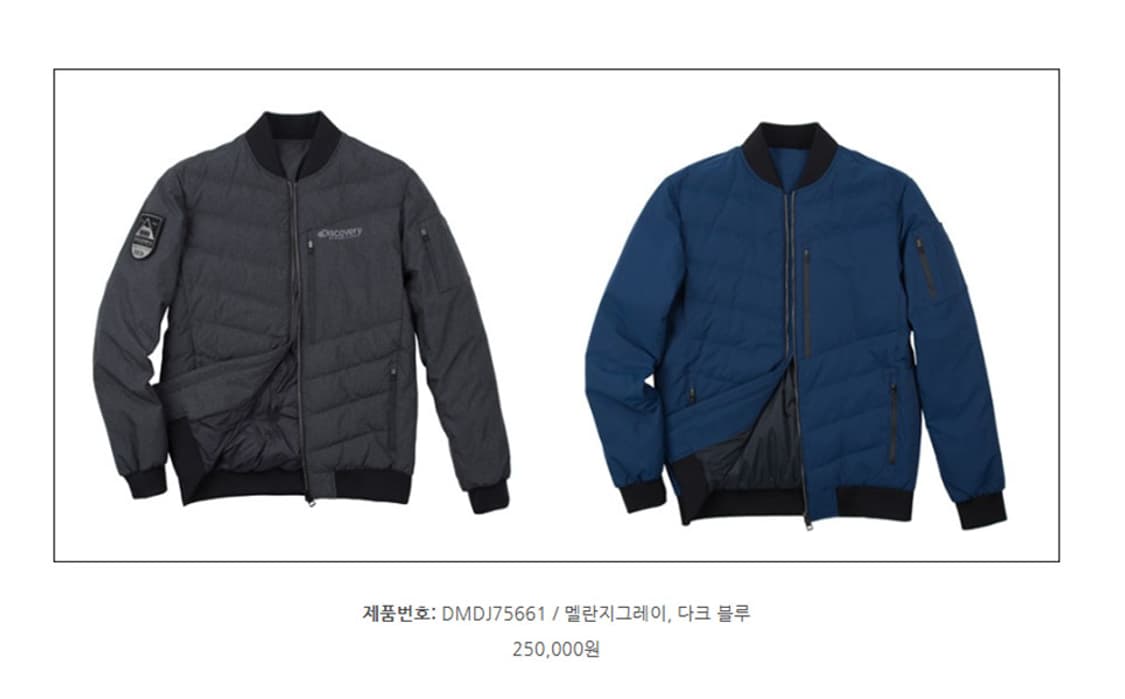 디스커버리 남자 경량패딩 구스다운 봄버 항공점퍼 M 95 상품이미지7