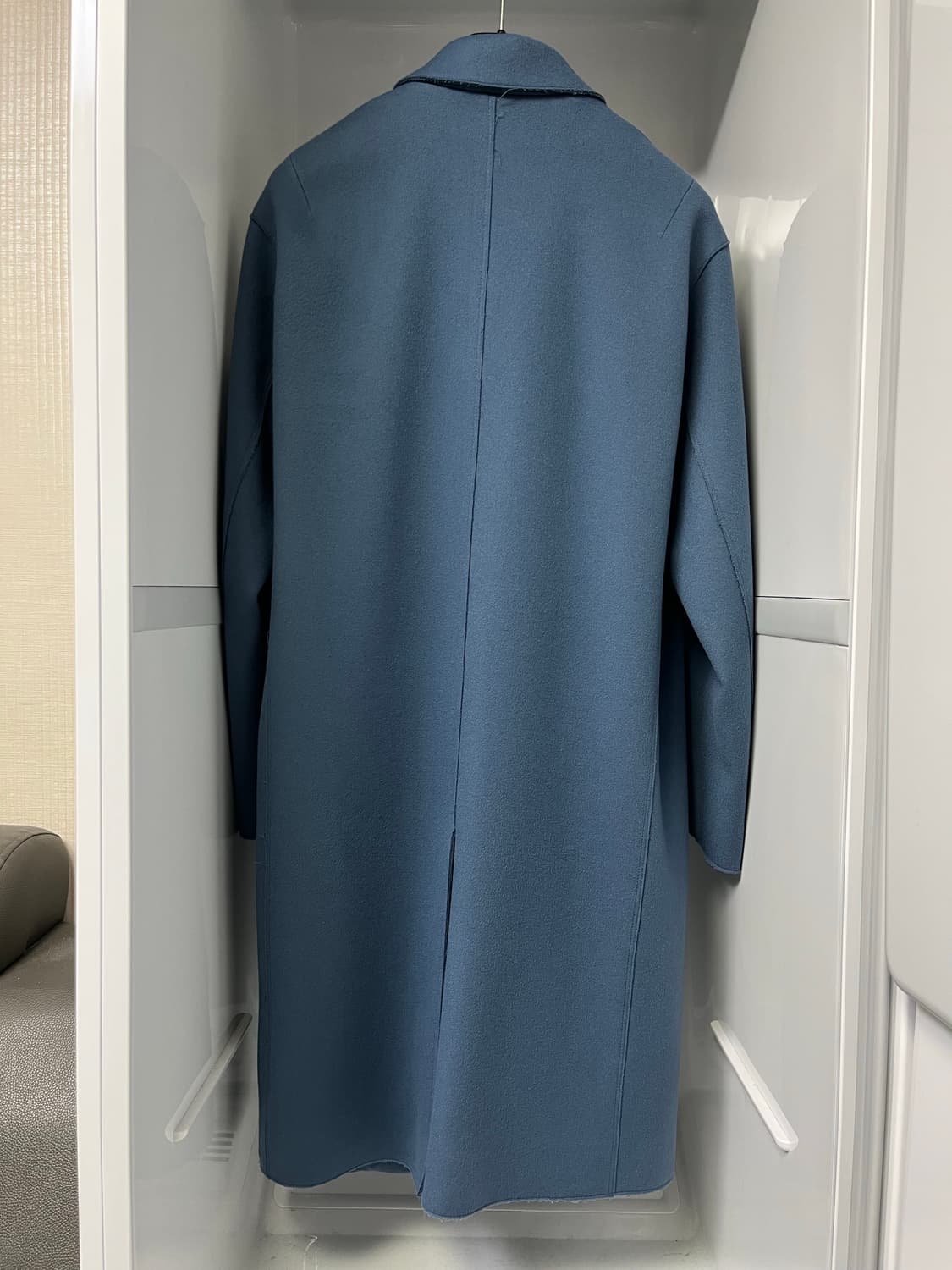 타임옴므 블루 캐시미어 세미오버핏 코트 100사이즈 상품이미지2