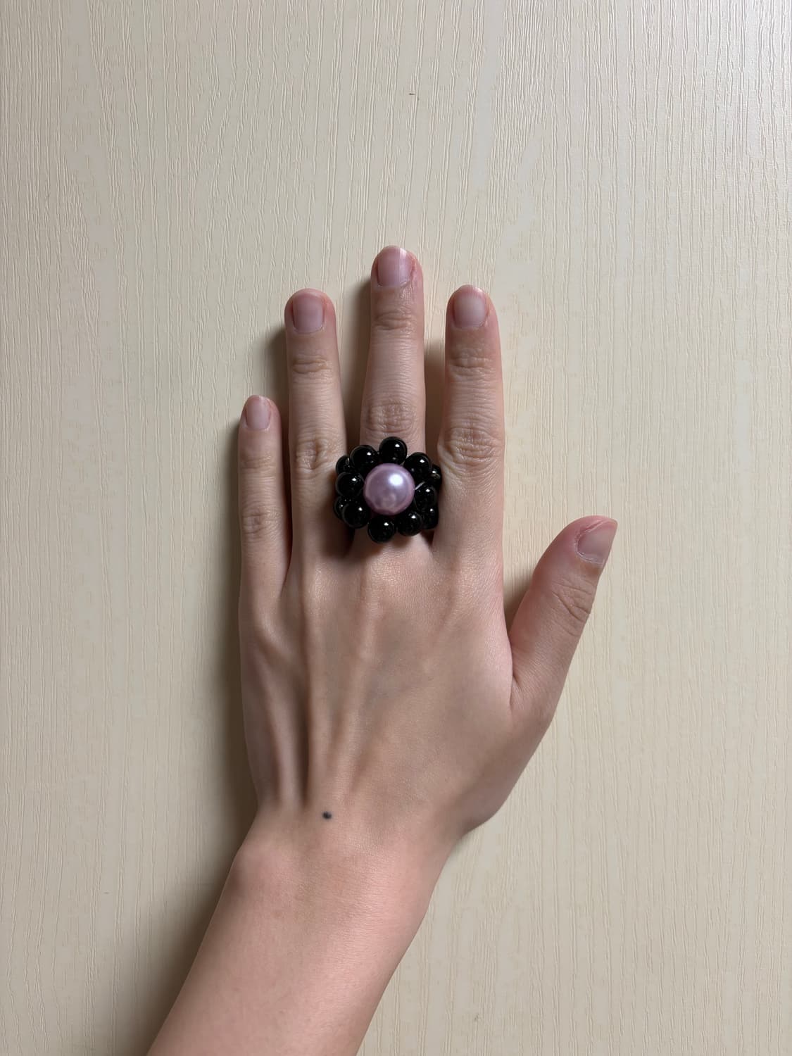 Jewelry.kwak 비즈 반지 (블랙/핑크) free 상품이미지5