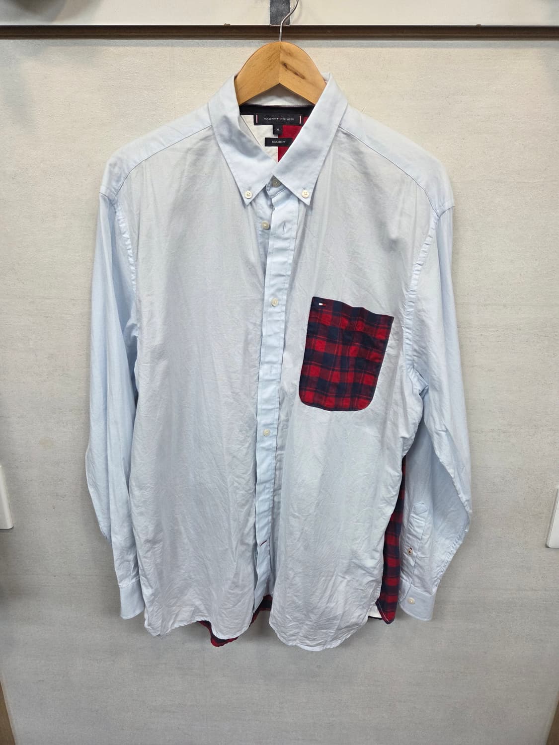 타미힐피거 체크패치 셔츠 긴팔 xl 릴렉스드핏  상품이미지1