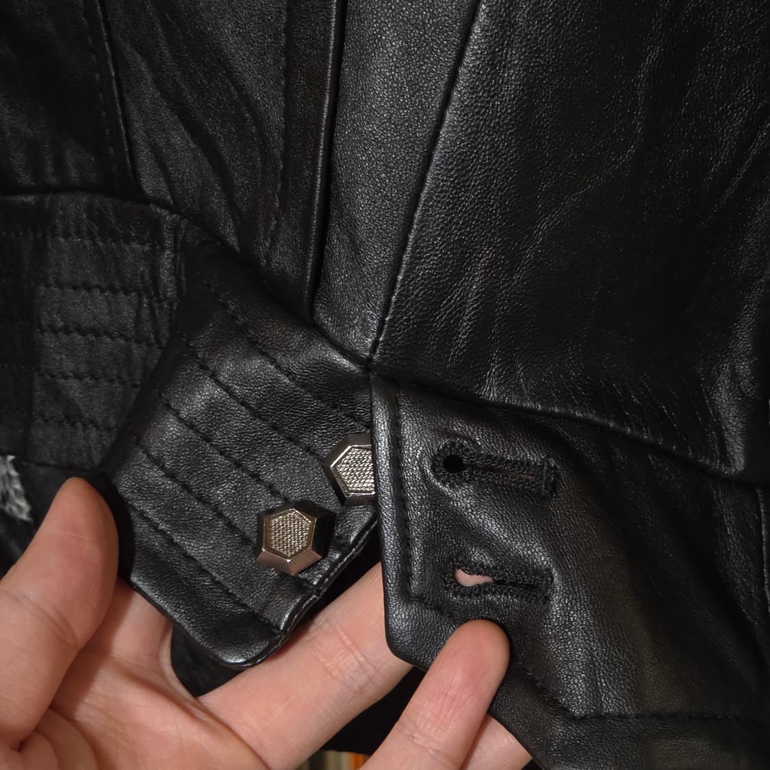 빈티지 나폴레옹 무드 더블버튼 양가죽 자켓 상품이미지8