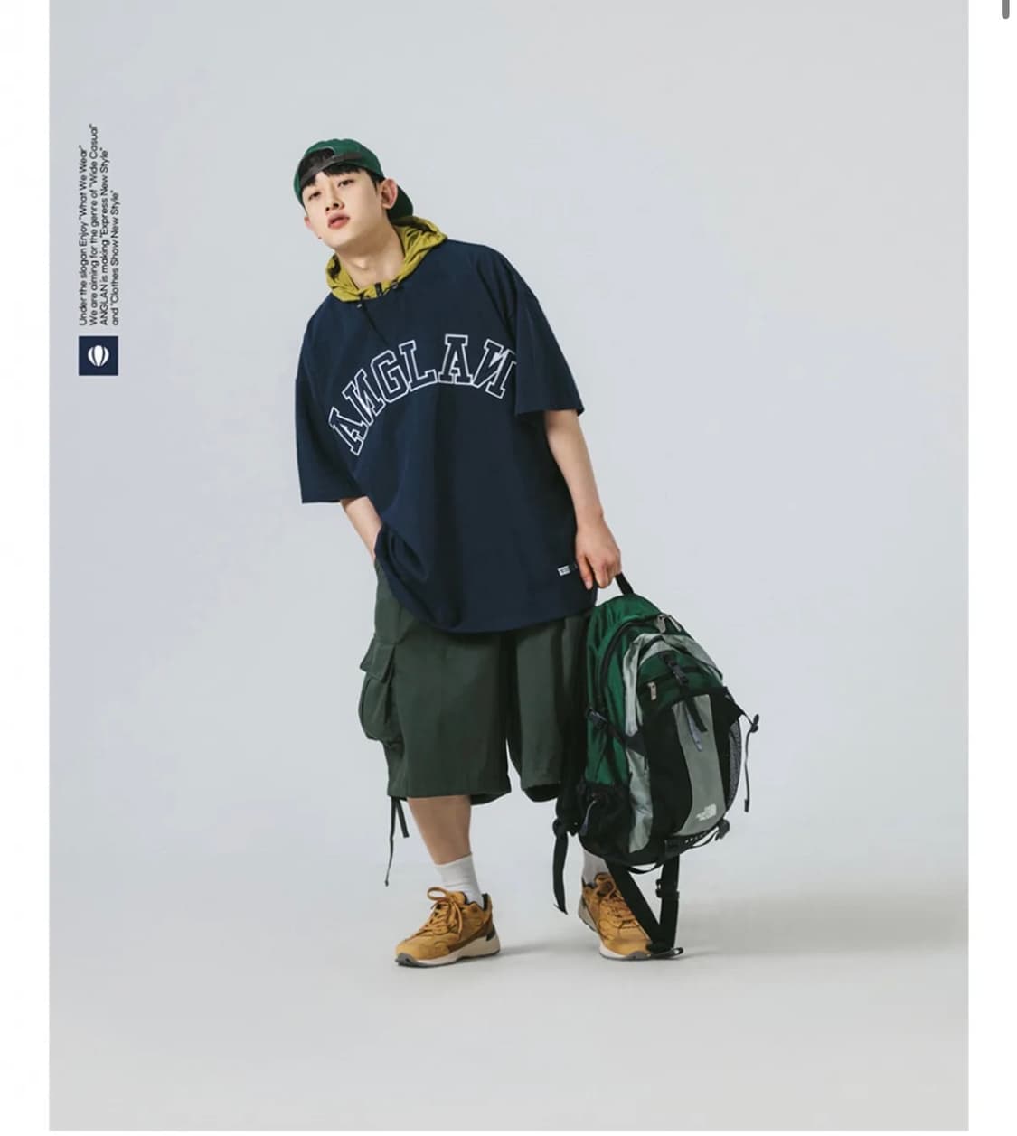 앵글런 카고 하프 팬츠 그린 상품이미지2