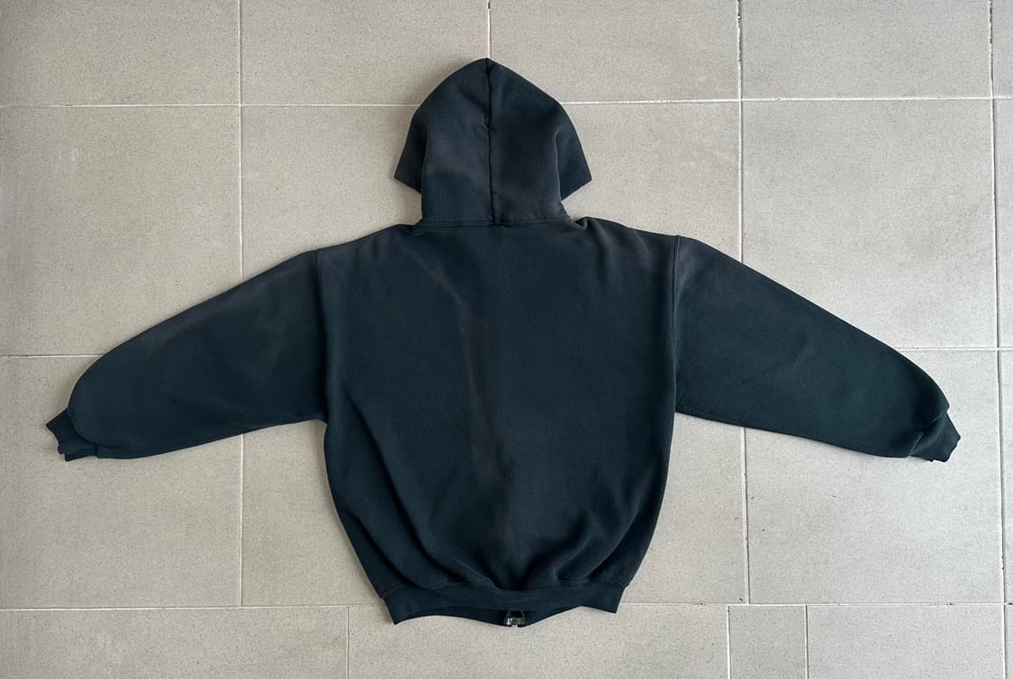 90s 빈티지 러셀 후드집업 청록 L 선페이딩 상품이미지9