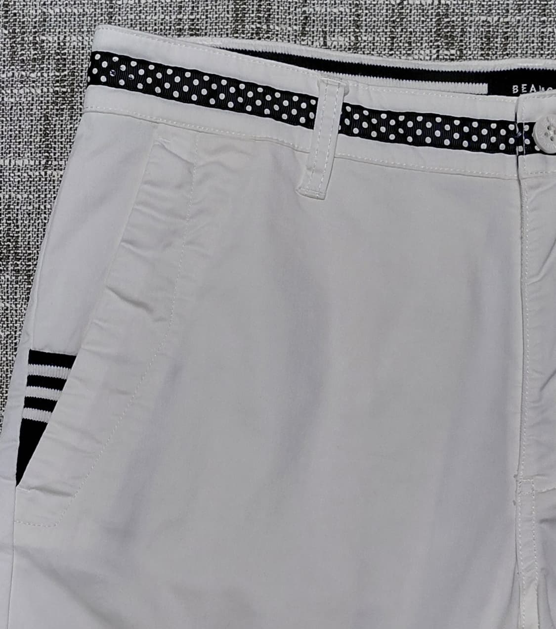 [M] 빔즈 하트(BEAMS HEART) 도트 포인트 화이트 반바지 상품이미지3
