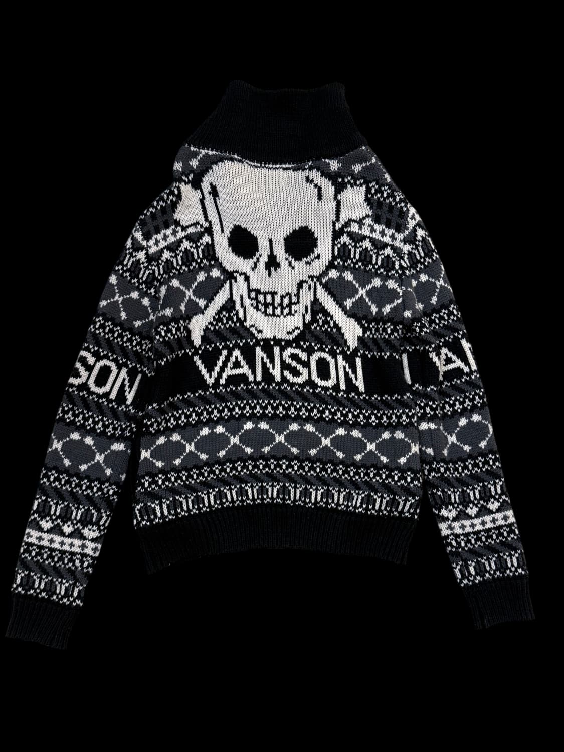 Vanson Skull Kint Zip Sweater 상품이미지2