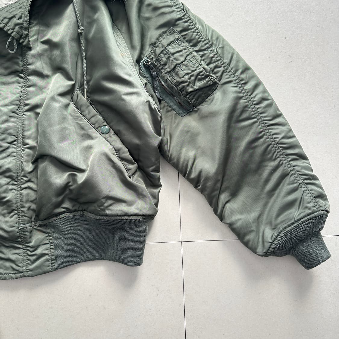 80s 오리지널 군납 알파 N-2B 미공군 플라이트 자켓 M  상품이미지4