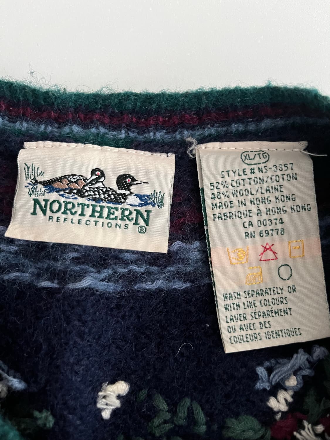 XL) NORTHERN 빈티지 자수 가디건 네이비 상품이미지4